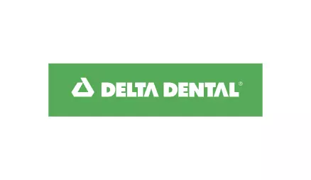 The image features a logo with the text DELTA DENTAL prominently displayed against a white background, with a green banner above the logo that reads Dental.